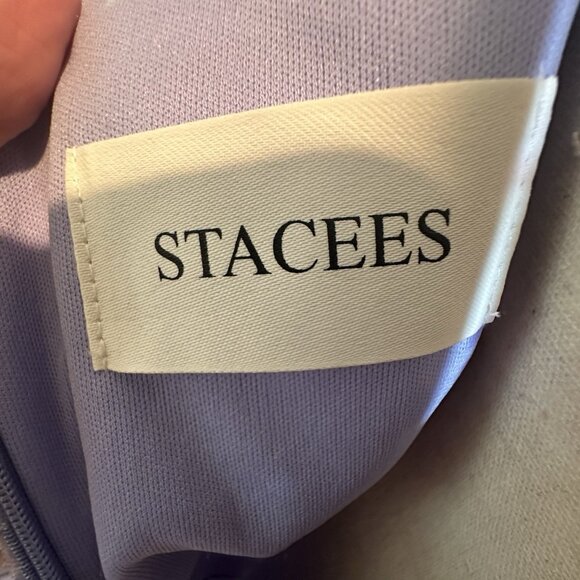 NWT Stacees Dress Women’s 12 Velvet Sequin V-Neck Trumpet/Mermaid Sweep Train - Picture 9 of 11